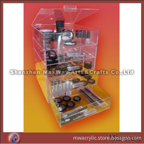 Crystal Perspex/Lucite Gift/Makeup Chest with 3 Drawers and Lid